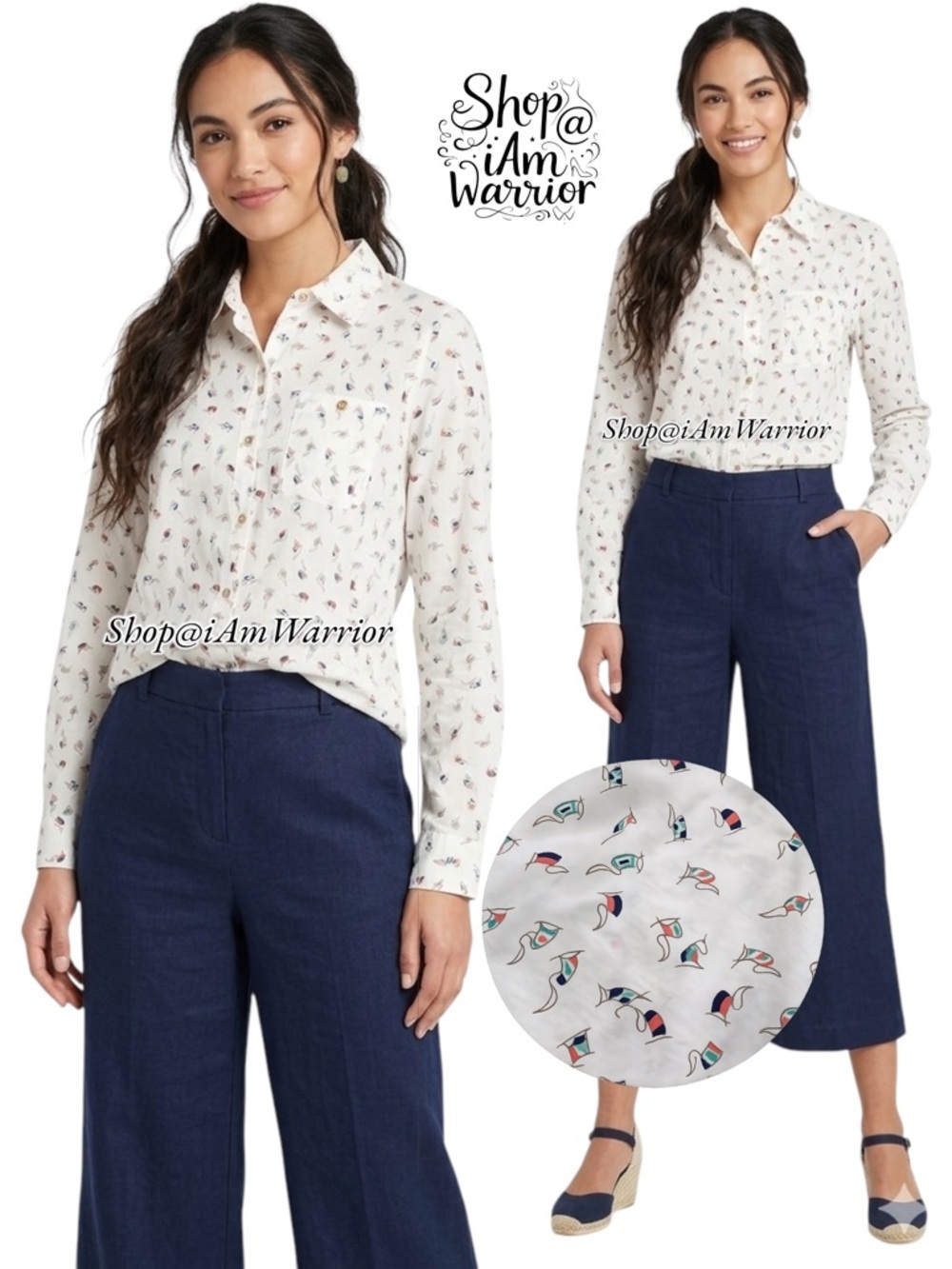 C.Wonder nautical flag print button down shirt *shop@iamwarrior - Picture 2 of 11